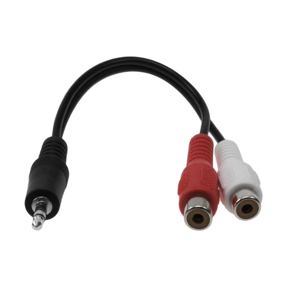 6" 3.5mm Stereo Male to 2 RCA Female Splitter Cable 6" 3.5mm Stereo Male to 2 RCA Female Splitter Cable