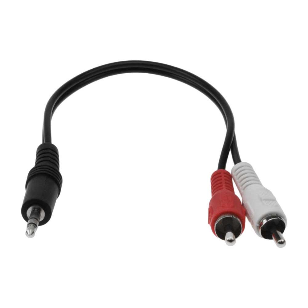 6" 3.5mm Stereo Male to 2 RCA Male Splitter Cable 6" 3.5mm Stereo Male to 2 RCA Male Splitter Cable