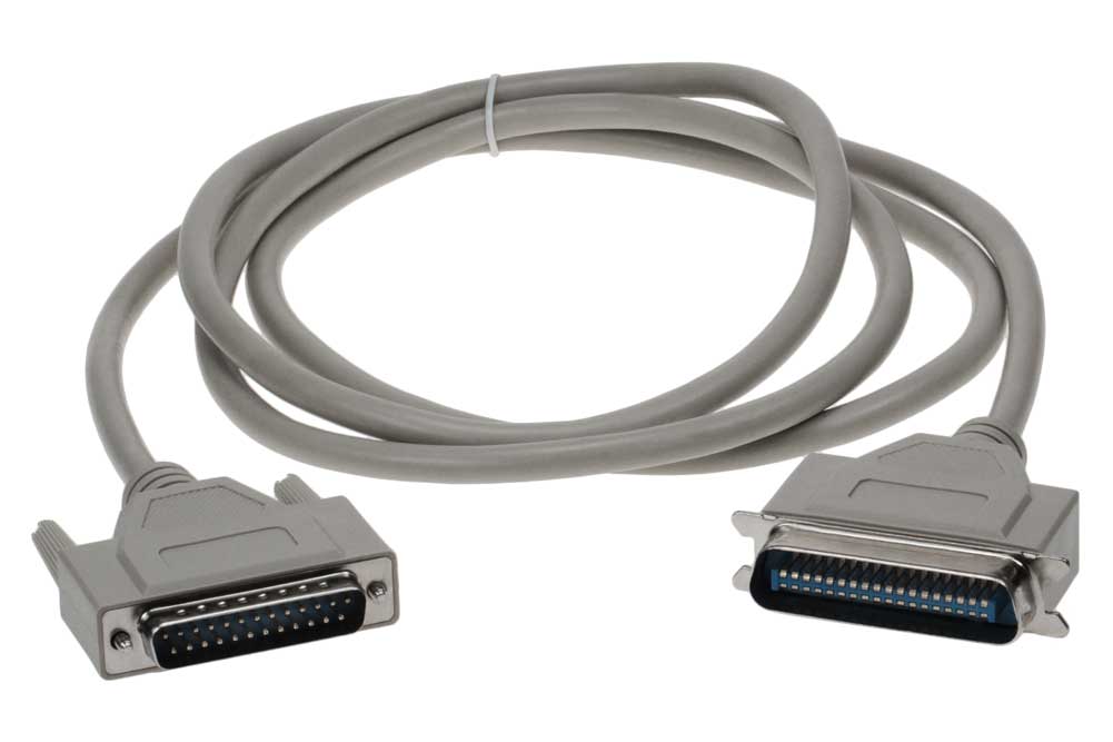 KENTEK 6 Feet FT DB25 to CN36 Parallel Printer Data Cable Cord RS-232 28 AWG Uni-Directional 25 to 36 Pin Molded Male to Male M/M Centronics 25C Port for IBM PC Dot-Matrix Laser Printer
