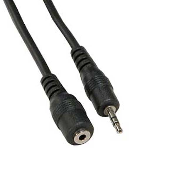 2.5mm Stereo Extension Cable Right Angle Plug to 2.5mm stereo jack for headsets 