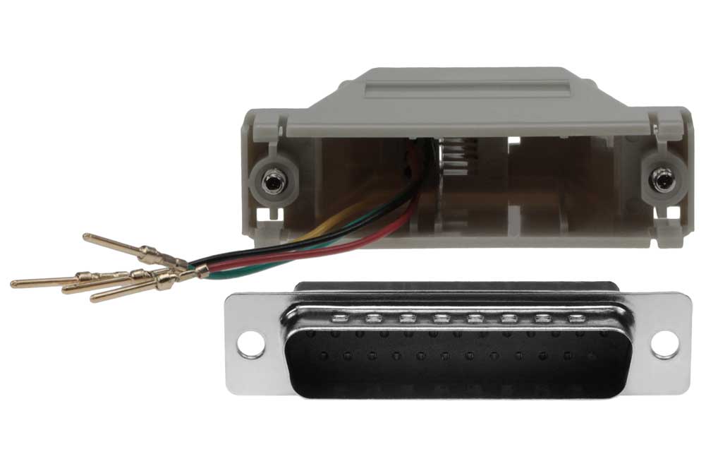 DB25 Female to RJ11 Modular Adapter SF Cable 4 Wire 
