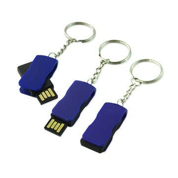 2GB USB Mini-Swivel Key Ring Flash Drive