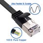 Cat6 U/FTP 30AWG Flat Ethernet Network Cable Black