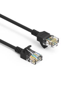 2ft Cat6A UTP Slim Ethernet Network Booted Cable - Black