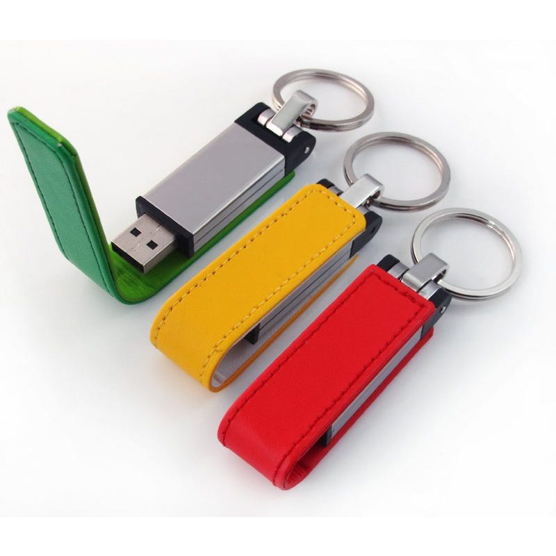 1GB USB Bold Color Leather Flash Drive