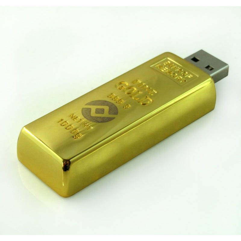 1GB USB Gold Ingot Flash Drive