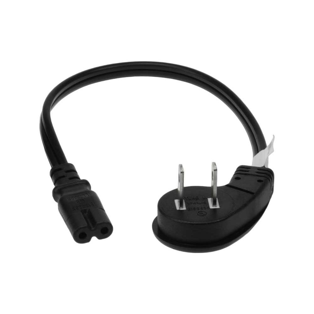 NEMA 1-15P to C7 Ultra Low Profile Angle Non-Polarized Power Cord