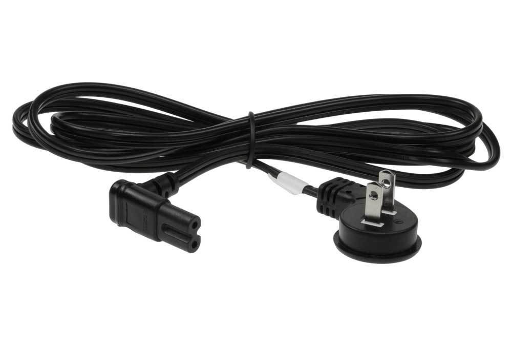 US 2 Prong Right Angle AC power Plug Adapter IEC C7 receptacle to NEMA 1-15P 