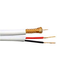 500ft RG59/U w/18/2 cond. 95% Copper Combo Cable Zip Type (White) Easy Pull Box