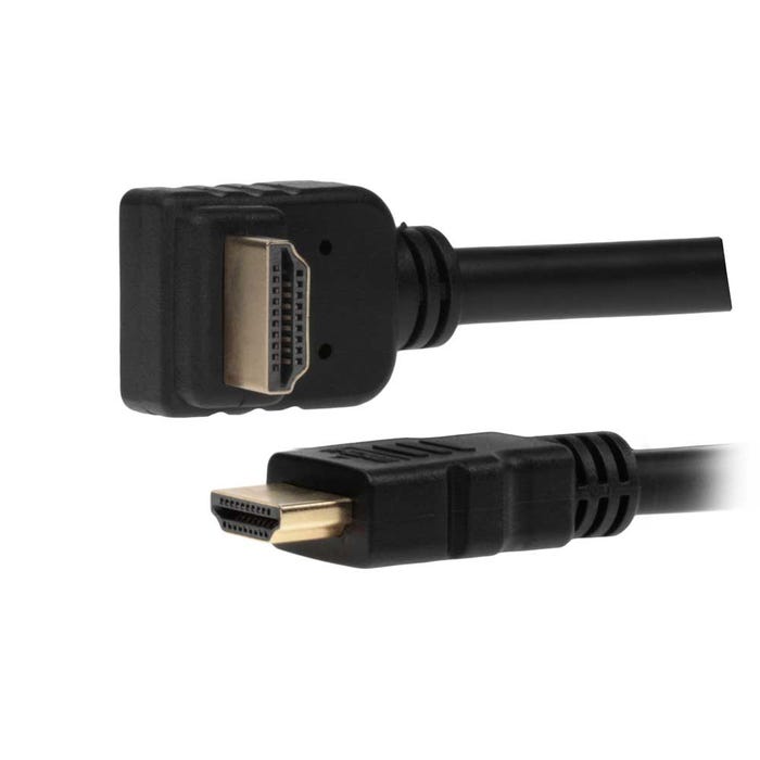 HDMI Male to Male Angle Cable - Straight to Down 90 Degree