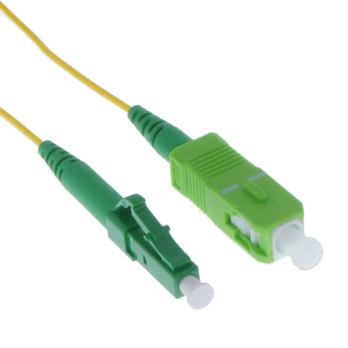 LC/APC - SC/APC Singlemode Simplex 1.2mm Slim Fiber Optic Patch Cable with Short Boot