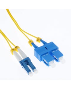 LC/UPC-SC/UPC Singlemode Duplex 1.6mm Slim Fiber Optic Patch Cable with Short Boot