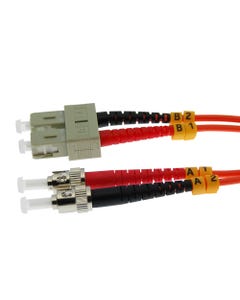 ST/UPC-SC/UPC OM1 Multimode Duplex Fiber Optic Patch Cable