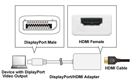 Display Port Male to HDMI Female Adapter