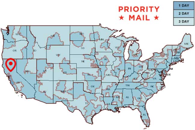 Delivery Areas Priority Mail Shipments