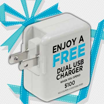 FREE USB Charger when you order $100 and more