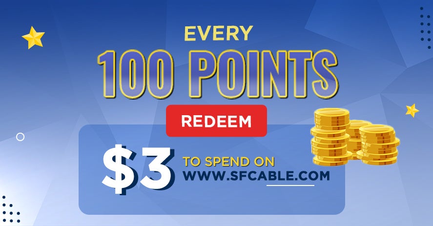 Every 100 PTS redeem $3 to spend on SFCable.com website